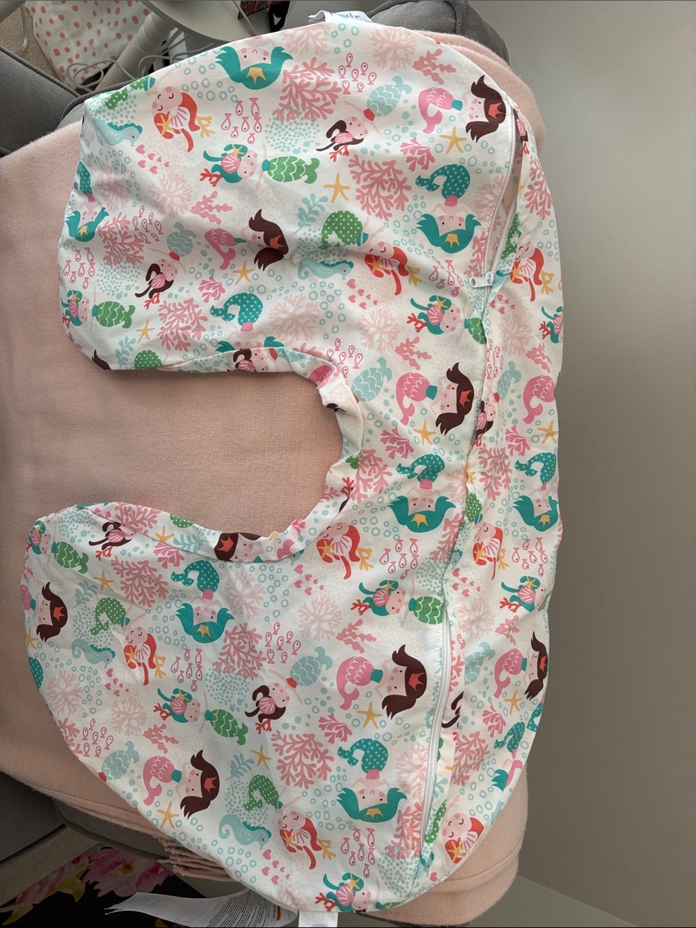 Boppy Mermaid Nursing Pillow Cover - Pink Green Multi